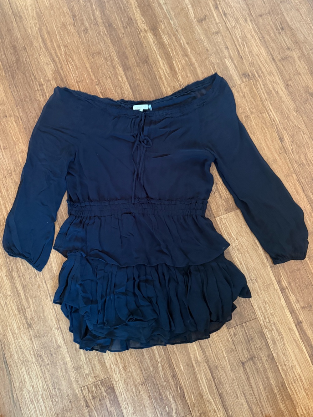 Off-the-shoulder black dress!